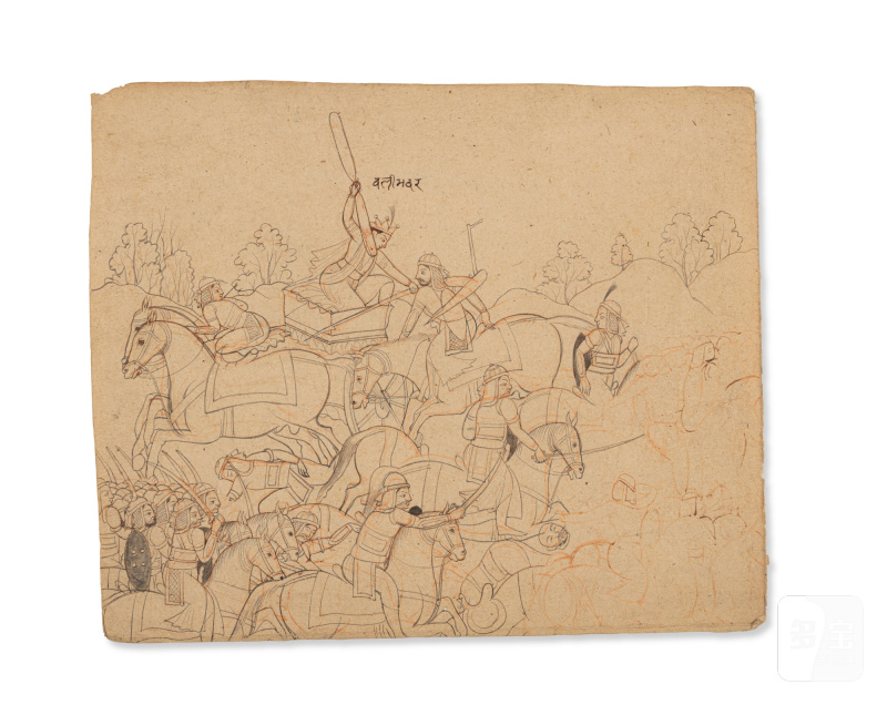 A group of nineteen drawings depicting the abduction of Rukmini by Krishna, India, Guler or Kangra, Late 18th / Early 19th century - 图8